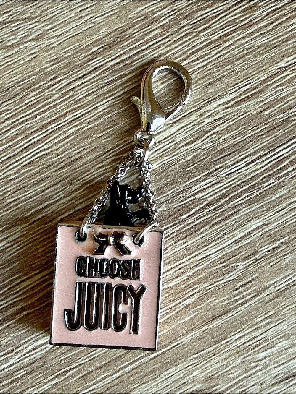 Juicy Couture Choose Juicy Love G&P Shopping Bag Charm Pink & Silver